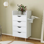 4-Layer Salon Storage Cabinet with 2 Dryer Holders and 4 Drawers