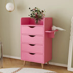 4-Layer Salon Storage Cabinet with 2 Dryer Holders and 4 Drawers