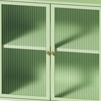 45.28 H Storage Cabinet, Floor Cabinet with Glass Door and Shelves, Freestanding Display Storage Cabinet