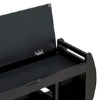 Retro Multifunctional Storage Bench with Cushion and Curved Side Panel for Entrance and Living room