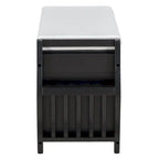Retro Multifunctional Storage Bench with Cushion and Curved Side Panel for Entrance and Living room