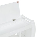 Retro Multifunctional Storage Bench with Cushion and Curved Side Panel for Entrance and Living room