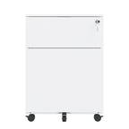 2 Drawer Mobile File Cabinet with Lock Steel File Cabinet for Legal/Letter/A4/F4 Size