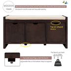 Storage Bench with Removale Cushion and 3 Flip Lock Storage