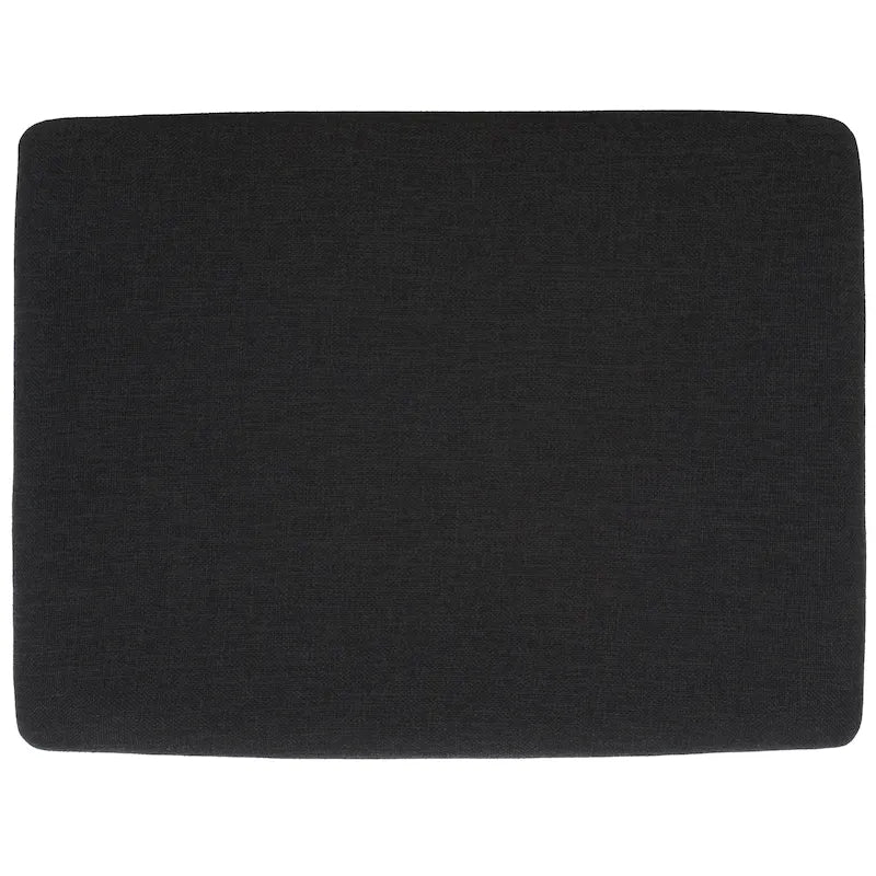 Black/Grey & Natural Open Shelf Bench with Cushion, Single Seat, 20"W x 15"D x 18"H