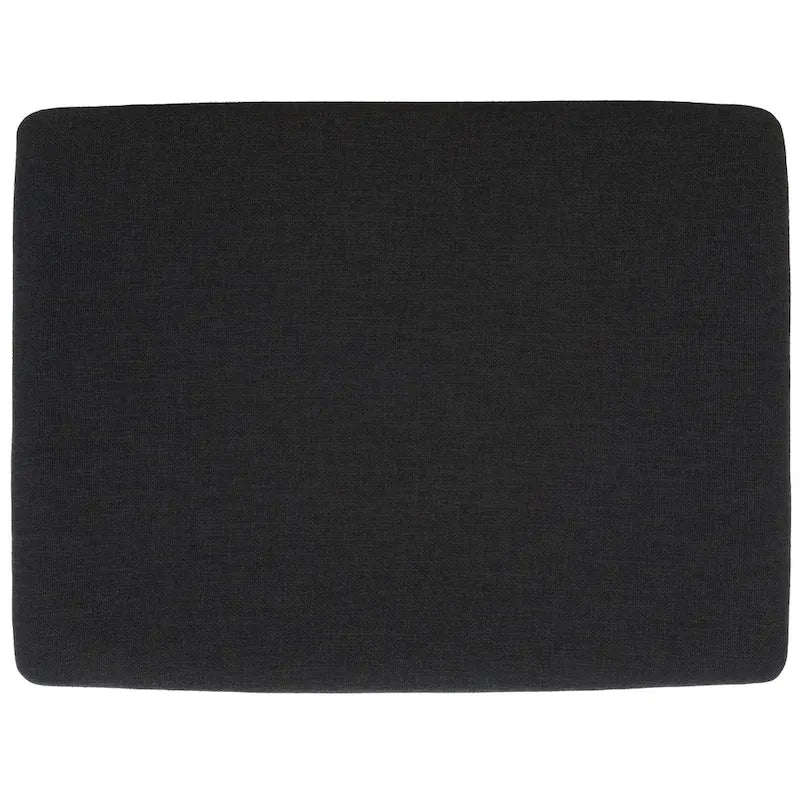 Black/Grey & Natural Open Shelf Bench with Cushion, Single Seat, 20"W x 15"D x 18"H
