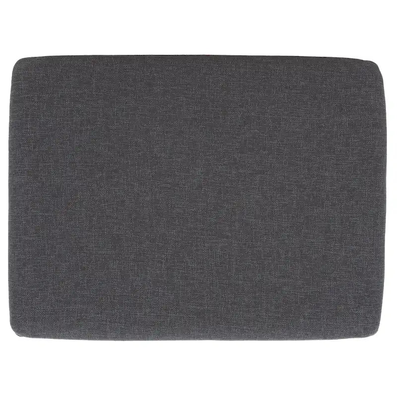 Black/Grey & Natural Open Shelf Bench with Cushion, Single Seat, 20"W x 15"D x 18"H