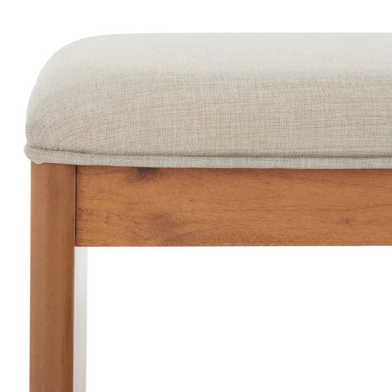 Black/Grey & Natural Open Shelf Bench with Cushion, Single Seat, 20"W x 15"D x 18"H