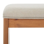 Black/Grey & Natural Open Shelf Bench with Cushion, Single Seat, 20"W x 15"D x 18"H