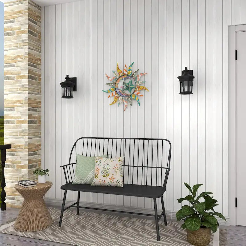 Iron Traditional Outdoor Bench 38 x 48 x 19