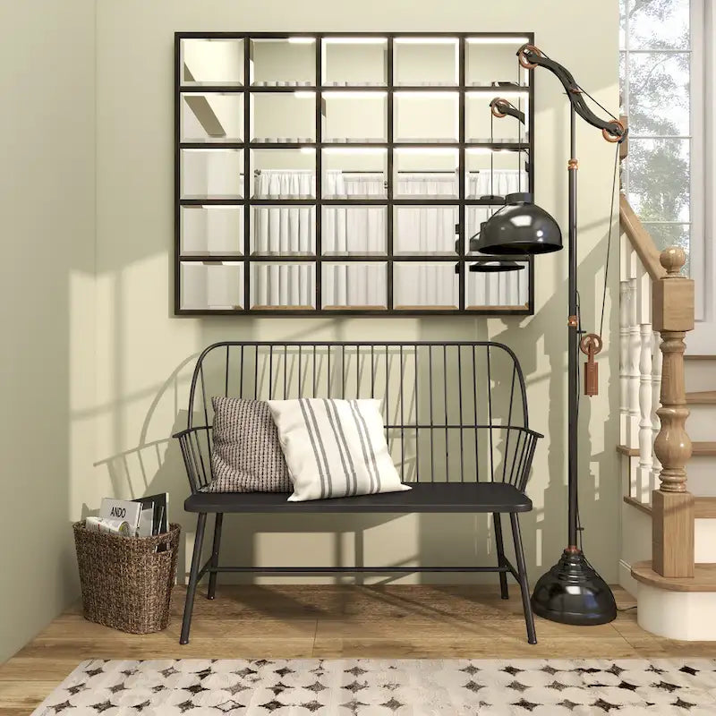 Iron Traditional Outdoor Bench 38 x 48 x 19