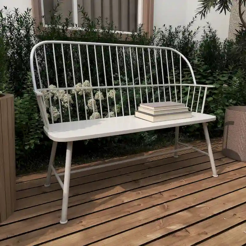 Iron Traditional Outdoor Bench 38 x 48 x 19
