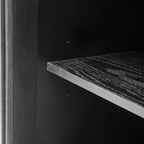 Wood Storage Cabinet with 3 Tempered Glass Doors & Adjustable Shelf