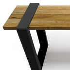 Natural Solid Wood 42" Industrial Bench, Black Metal Legs, 1–2 Person