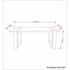 Natural Solid Wood 42" Industrial Bench, Black Metal Legs, 1–2 Person