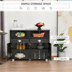 Black/White Sideboard Buffet Cabinet with 2 Drawers, 2 Shelves & 2 Doors, 39.25" for 1
