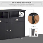 Black/White Sideboard Buffet Cabinet with 2 Drawers, 2 Shelves & 2 Doors, 39.25" for 1