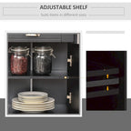 Black/White Sideboard Buffet Cabinet with 2 Drawers, 2 Shelves & 2 Doors, 39.25" for 1