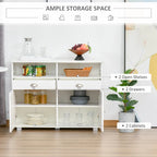 Black/White Sideboard Buffet Cabinet with 2 Drawers, 2 Shelves & 2 Doors, 39.25" for 1