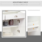 Black/White Sideboard Buffet Cabinet with 2 Drawers, 2 Shelves & 2 Doors, 39.25" for 1