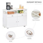 Black/White Sideboard Buffet Cabinet with 2 Drawers, 2 Shelves & 2 Doors, 39.25" for 1