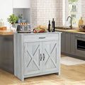 Grey/White Industrial Sideboard Cabinet with Drawer – Wood & Metal, 1-Person
