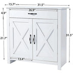 Grey/White Industrial Sideboard Cabinet with Drawer – Wood & Metal, 1-Person