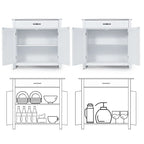 Grey/White Industrial Sideboard Cabinet with Drawer – Wood & Metal, 1-Person