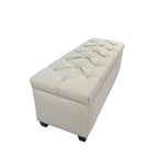 The Sole Secret Beige Diamond Tufted Shoe Storage Bench
