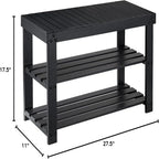 3 Tier Sturdy Shoe Bench - 11D x 27.5W x 17.5H