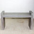 Grey-White Antiqued Teak Block Bench, 1-2 Person, 36" x 12.5" x 20.5"