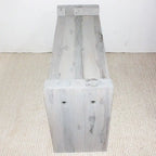 Grey-White Antiqued Teak Block Bench, 1-2 Person, 36" x 12.5" x 20.5"
