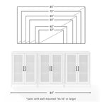 White 3-Piece Media Storage Cabinet Set with Rattan Mesh Doors