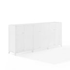 White 3-Piece Media Storage Cabinet Set with Rattan Mesh Doors