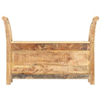Brown Solid Mango Wood Hall Bench with Storage, 2-Seat