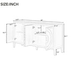 Retro Sideboarddoor with Circular Groove Design Round Metal Door Handle - N/A