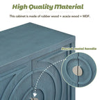 Retro Sideboarddoor with Circular Groove Design Round Metal Door Handle - N/A