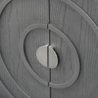 Retro Sideboarddoor with Circular Groove Design Round Metal Door Handle - N/A