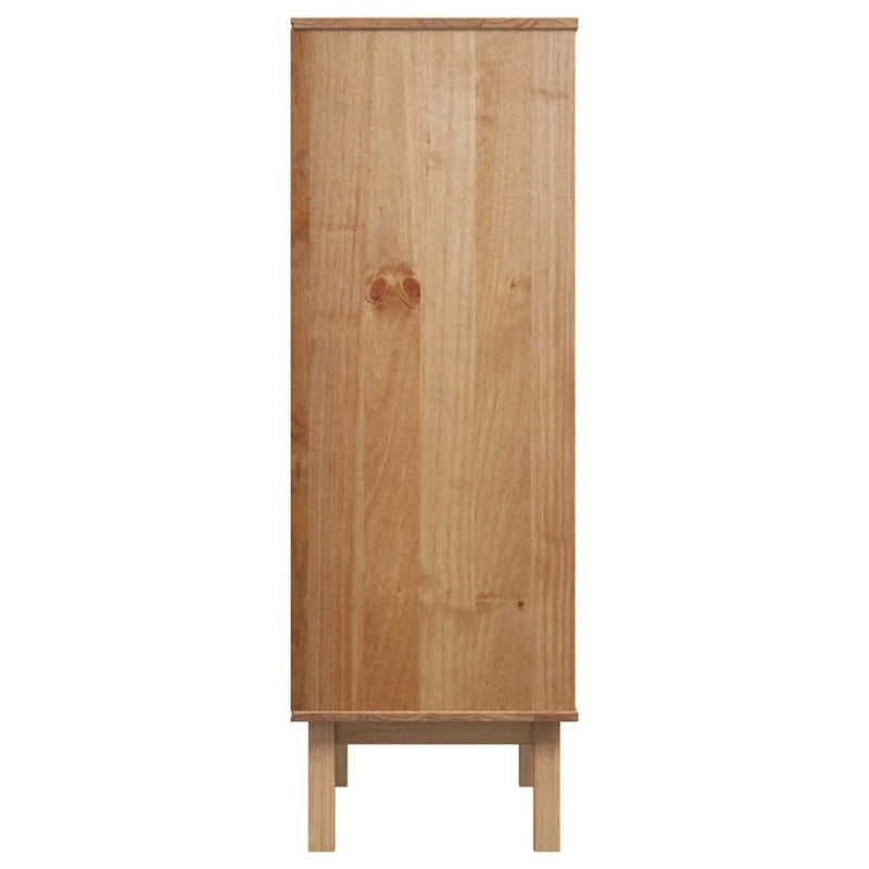 Grey Rustic Highboard with 3 Drawers & 3 Doors – Solid Pine, 33.5x16.9x49.2"