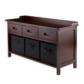 Adriana 4-Pc Storage Bench with 3 Foldable Fabric Baskets