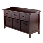 Adriana 4-Pc Storage Bench with 3 Foldable Fabric Baskets
