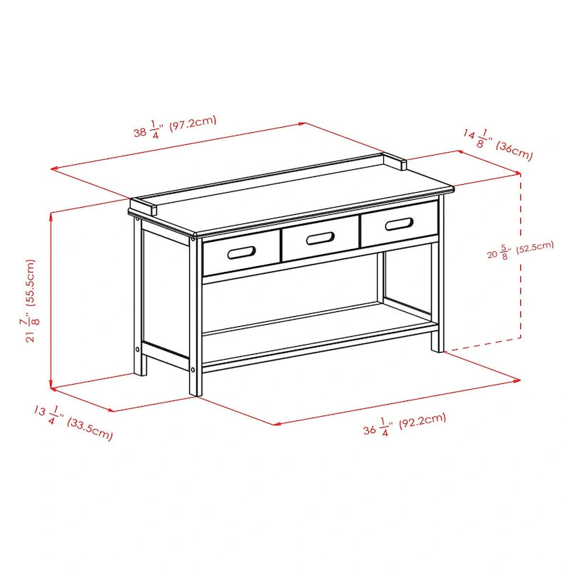 Adriana 4-Pc Storage Bench with 3 Foldable Fabric Baskets