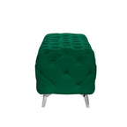 Button-Tufted Ottoman Bench, Upholstered Velvet Footrest Stool Accent Bench for Living Room.
