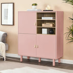 Storage cabinet with door, multifunctional,modern sideboard cabinet, wooden storage cabinet, leather handle drawer cabinet