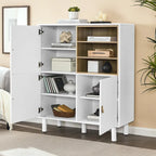 Storage cabinet with door, multifunctional,modern sideboard cabinet, wooden storage cabinet, leather handle drawer cabinet