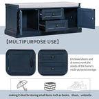 Shoe Bench Storage Bench with 2 Drawers,2 Cabinets,Removable Cushion