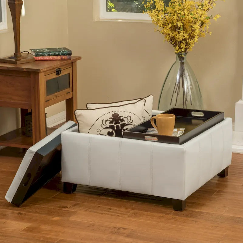 Modern Upholsteredoe Storage Bench Ottoman
