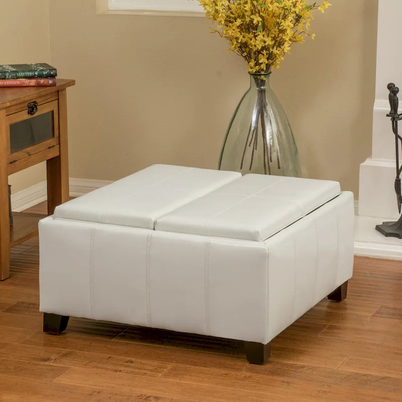 Modern Upholsteredoe Storage Bench Ottoman