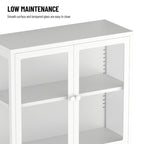 Four Door Storage Cabinet with Adjustable Shelves and Feet Cold-Rolled Steel Sideboard Furniture for Living Room Kitchen