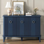 Simple and Atmospheric Solid Wood Veneer Fraxinus Mandschuric Cabinet with Three Acacia Solid Doors,Adjustable